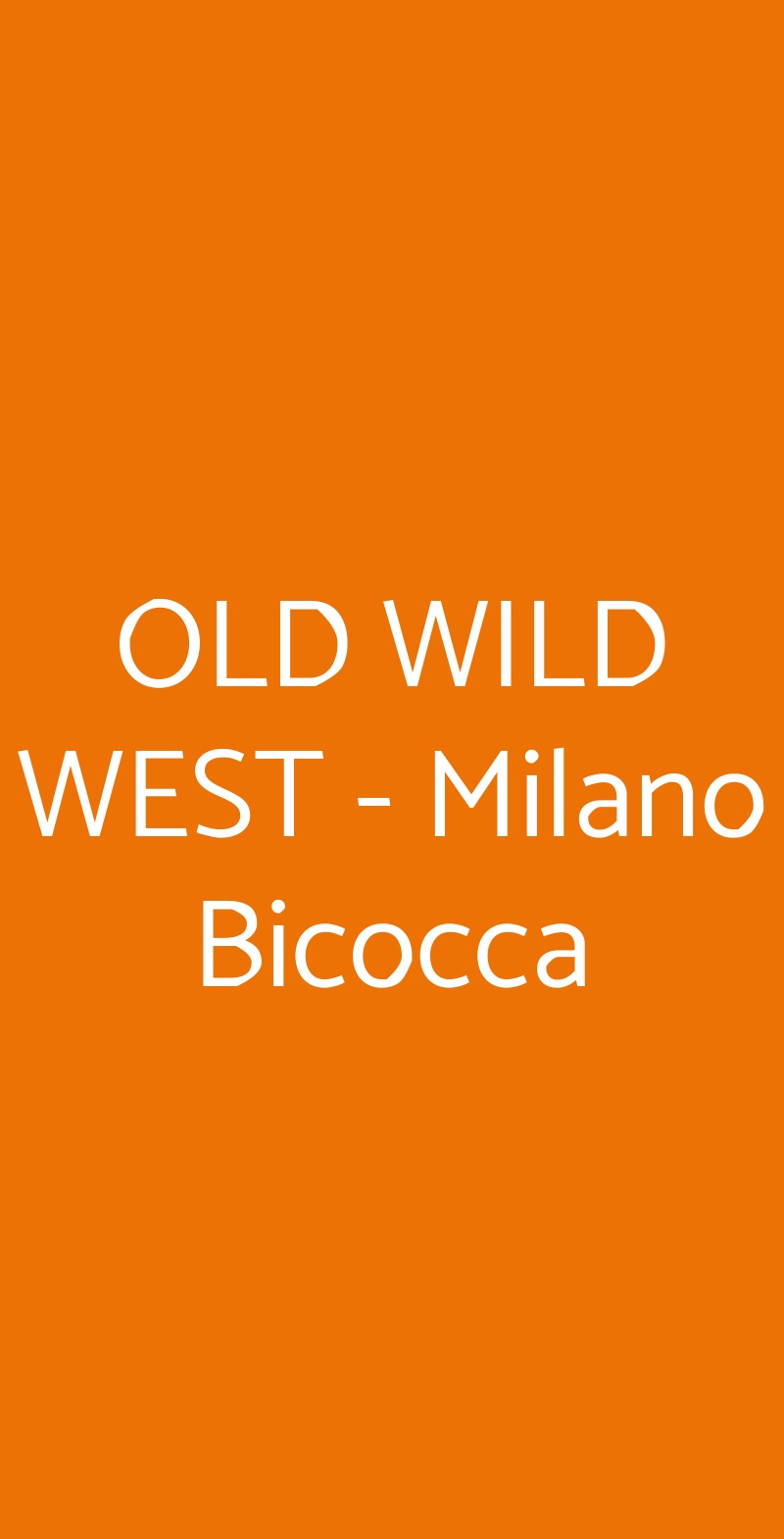 OLD WILD WEST - Milano Bicocca Milano menù 1 pagina