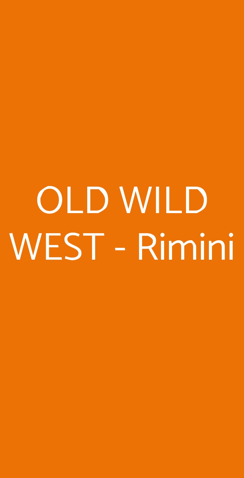 OLD WILD WEST - Rimini Rimini menù 1 pagina