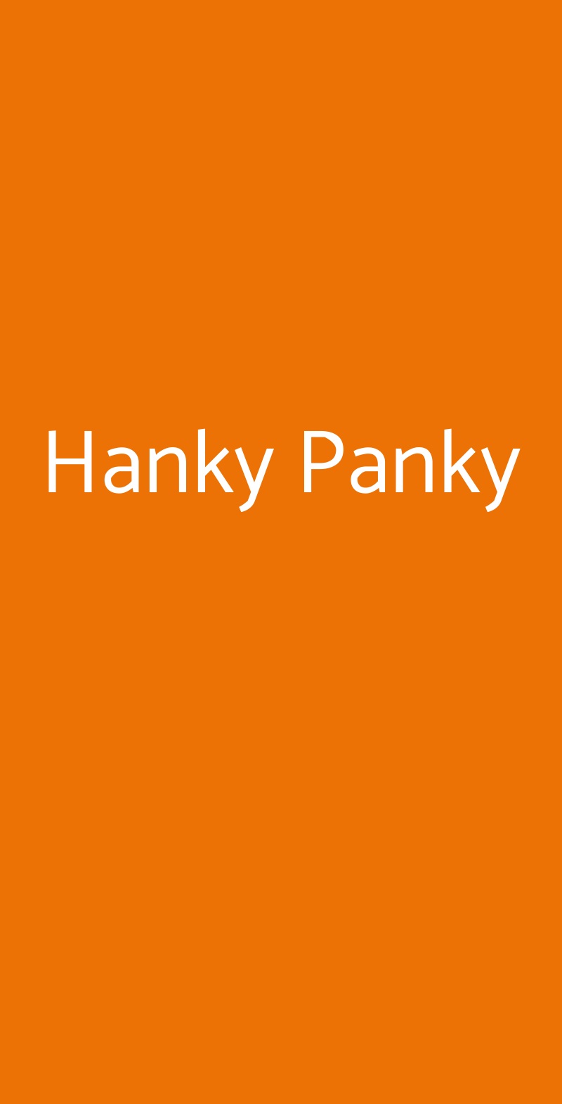 Hanky Panky, Pescia