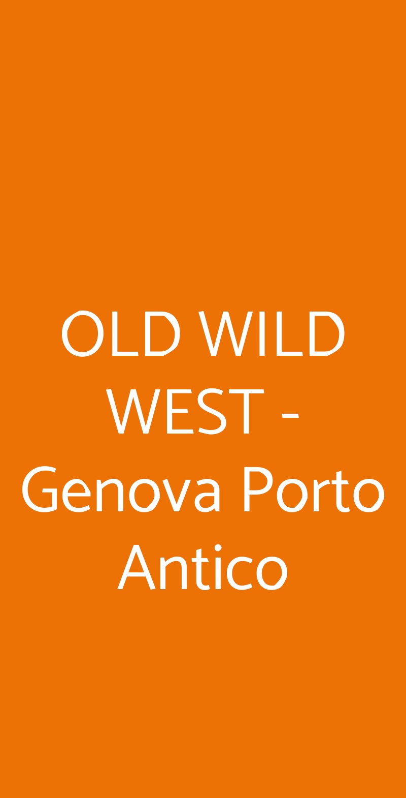 OLD WILD WEST - Genova Porto Antico Genova menù 1 pagina