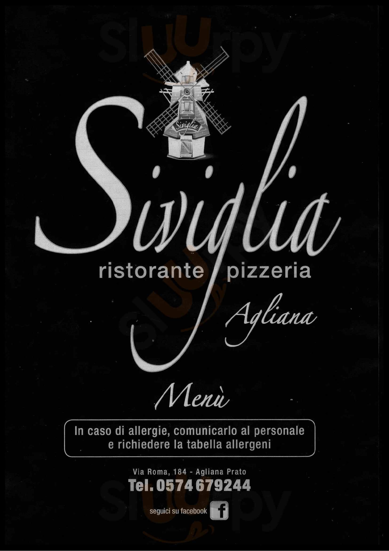 Ristorante Pizzeria Siviglia Agliana menù 1 pagina