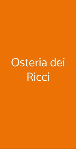 Osteria Dei Ricci, Pescia