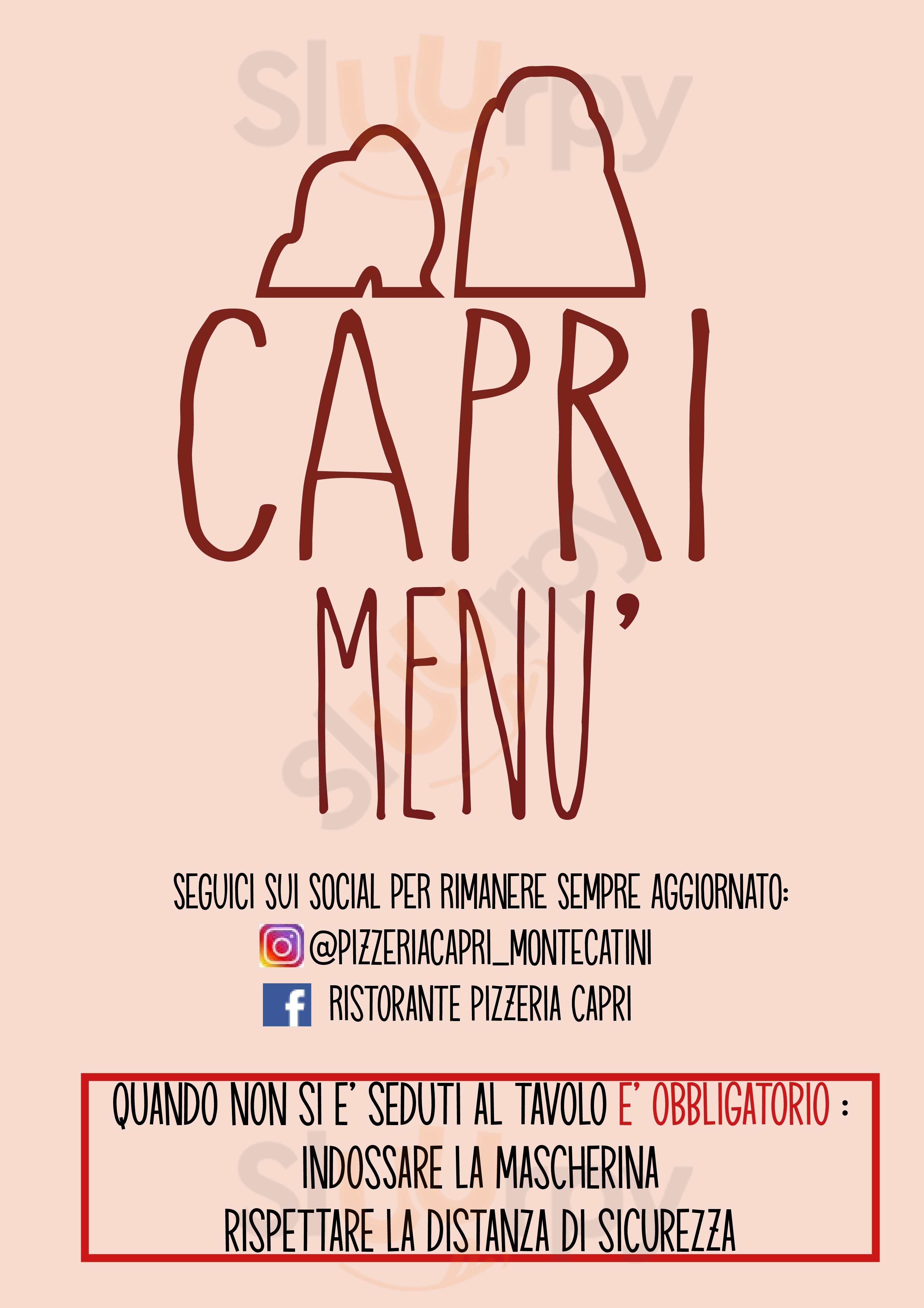 Ristorante Pizzeria Capri Pieve a Nievole menù 1 pagina