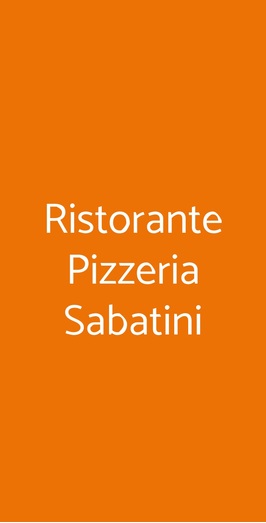 Ristorante Pizzeria Sabatini, Prato