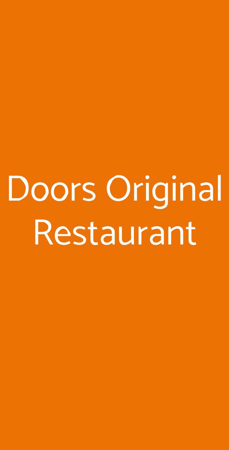 Doors Original Restaurant Prato menù 1 pagina