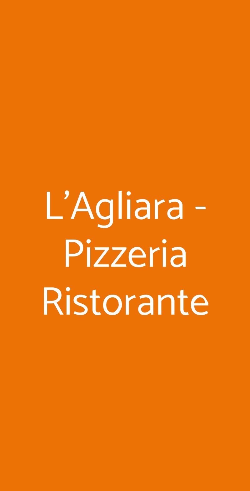 L'Agliara - Pizzeria Ristorante Prato menù 1 pagina