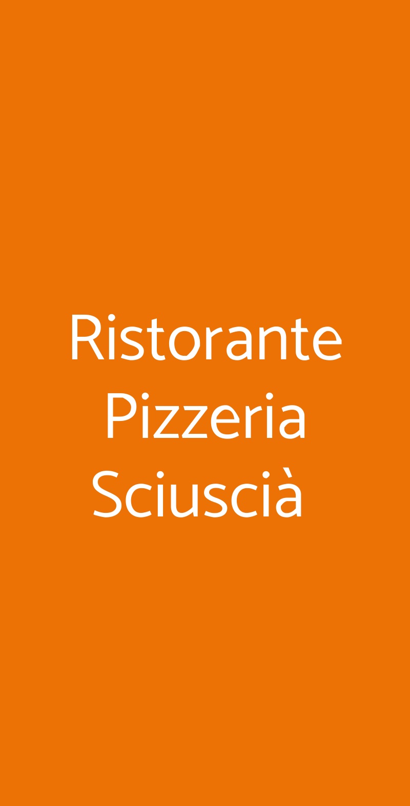 Ristorante Pizzeria Sciuscià  Prato menù 1 pagina