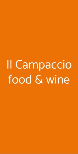Il Campaccio Food & Wine, Siena