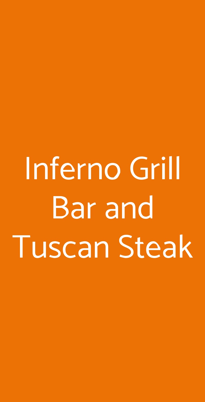 Inferno Grill Bar and Tuscan Steak San Gimignano menù 1 pagina