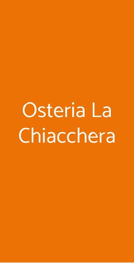 Osteria La Chiacchera, Siena