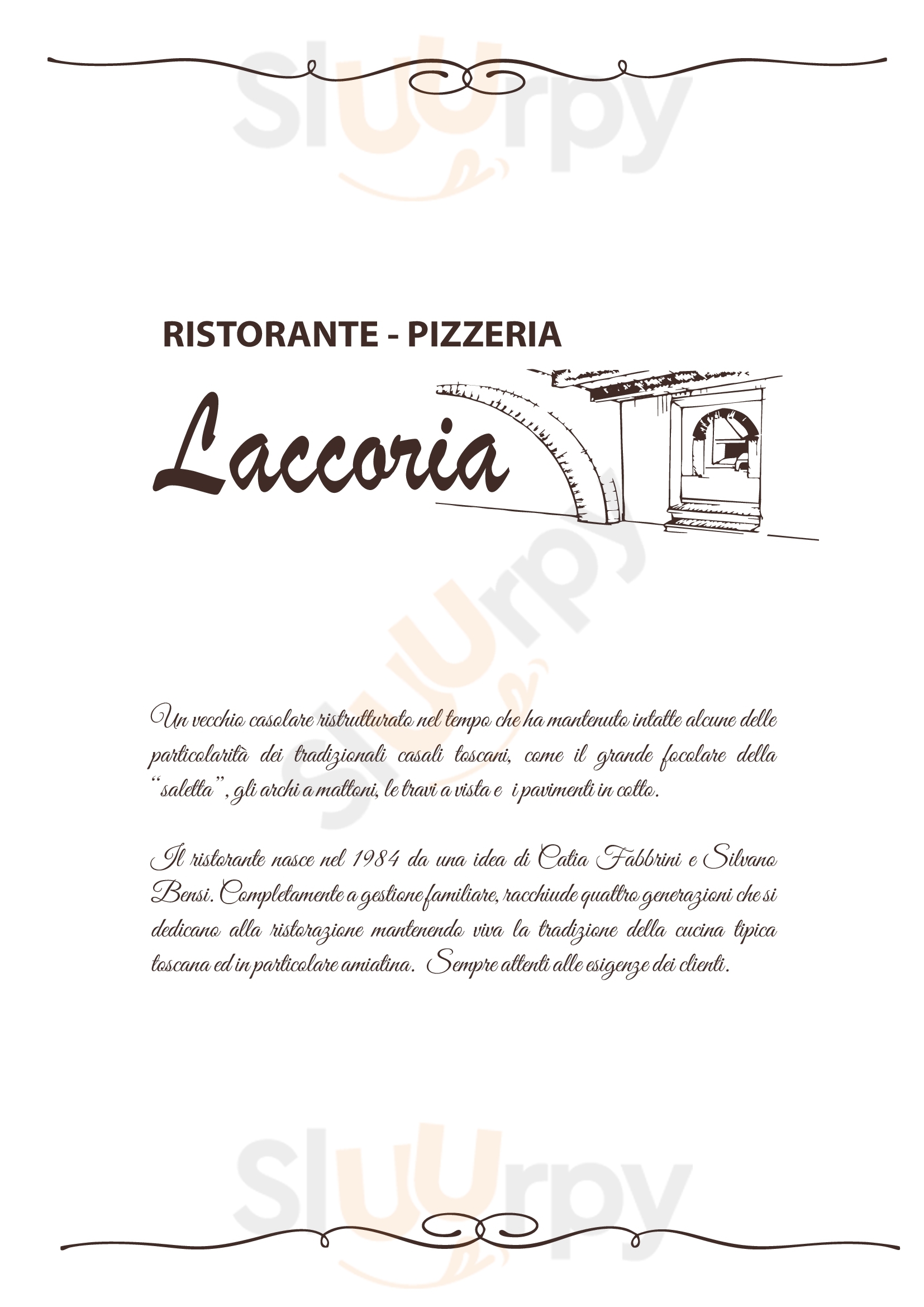 Ristorante Pizzeria Laccoria Abbadia San Salvatore menù 1 pagina