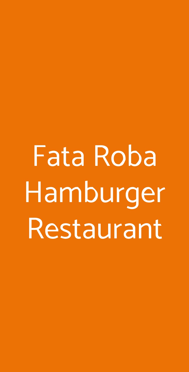 Fata Roba Hamburger Restaurant Fusignano menù 1 pagina