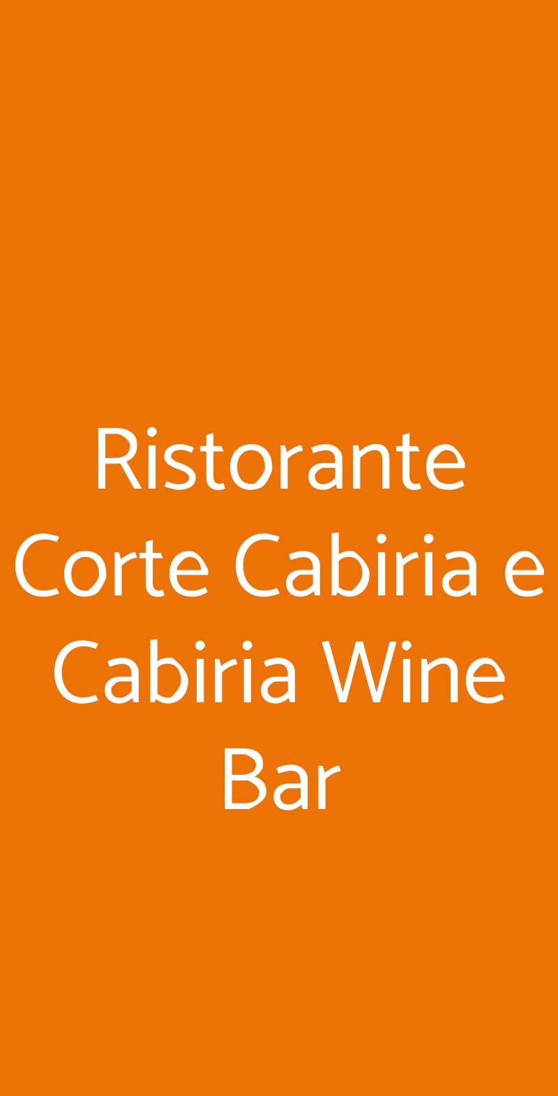 Ristorante Corte Cabiria e Cabiria Wine Bar Ravenna menù 1 pagina