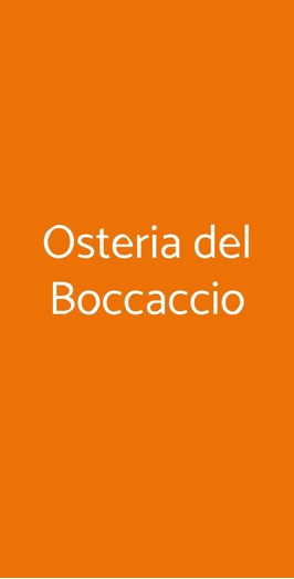 Osteria Del Boccaccio, Sant'Agata sul Santerno