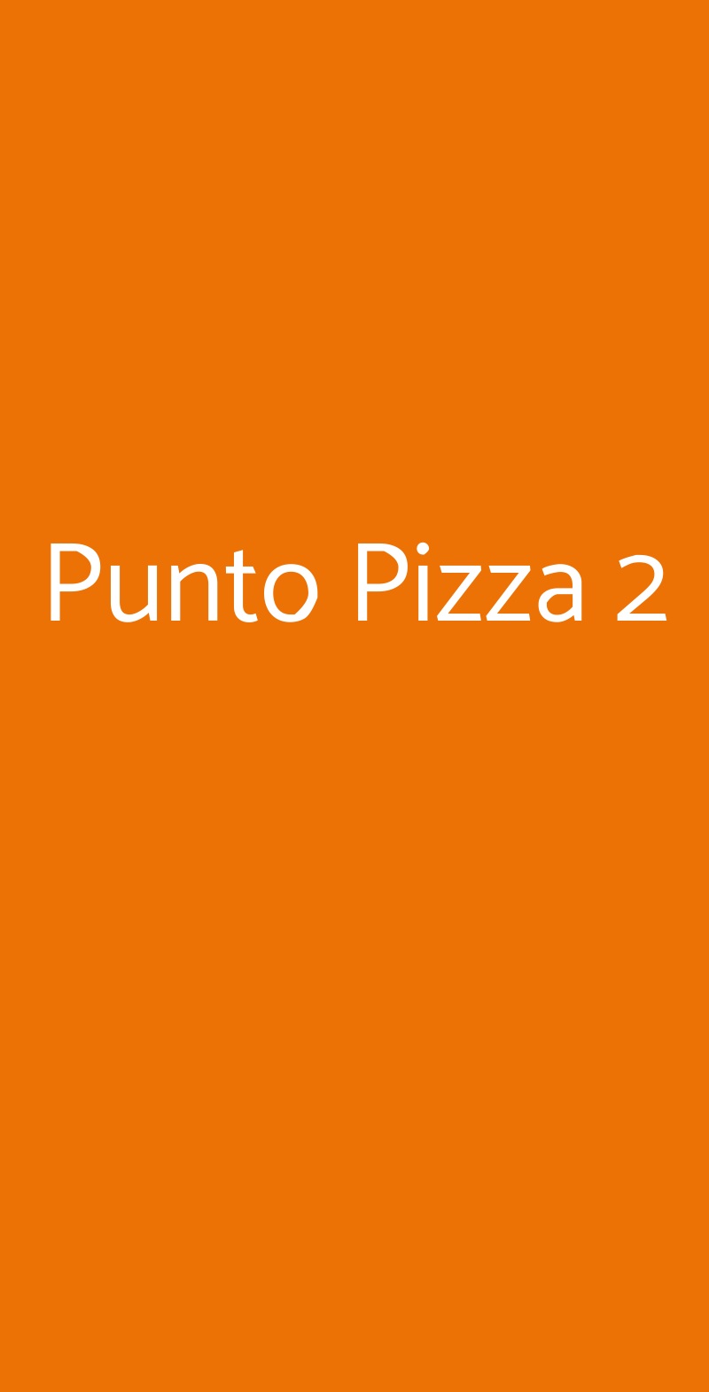 Punto Pizza 2 Faenza menù 1 pagina