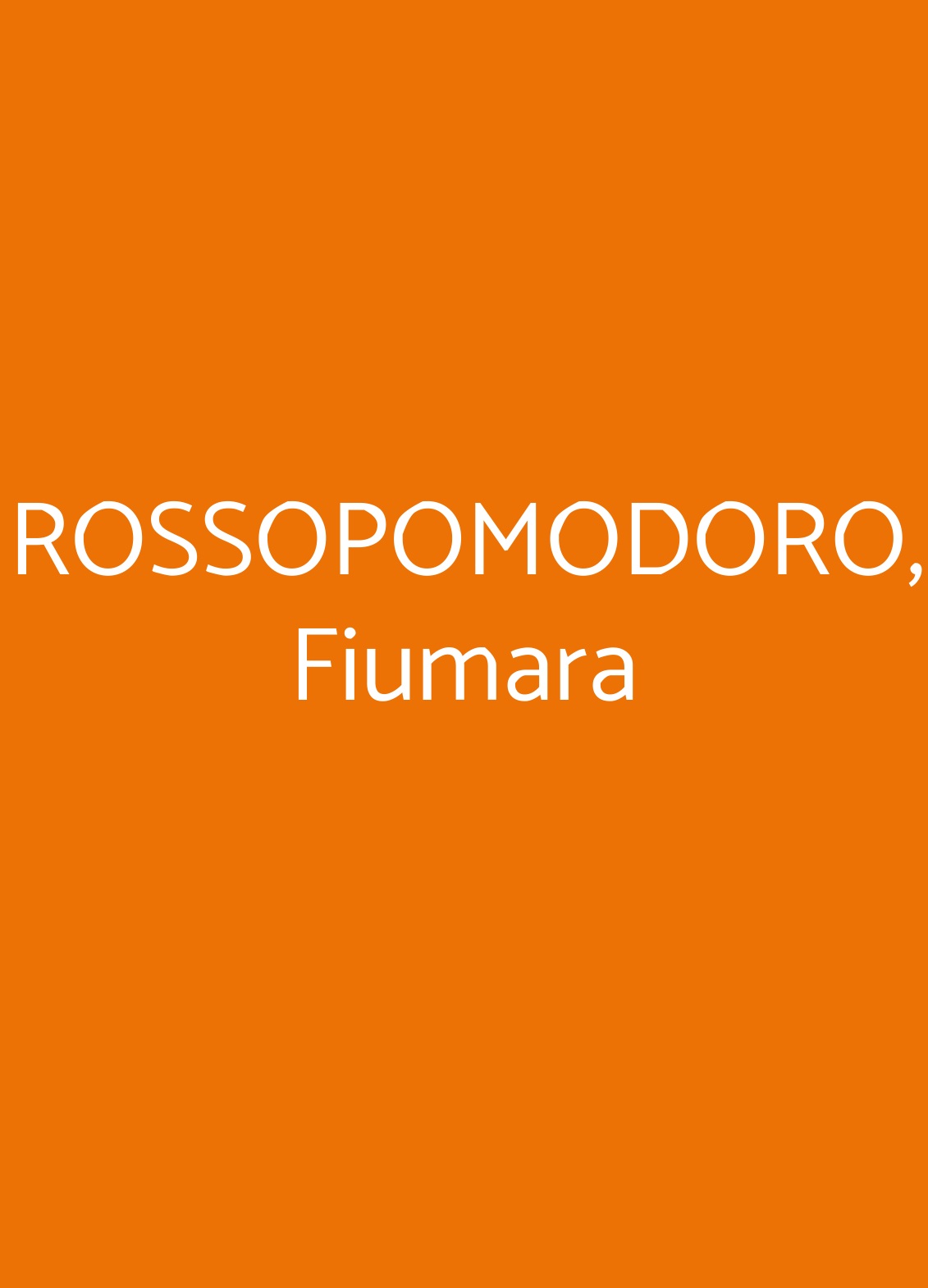 ROSSOPOMODORO, Fiumara Genova menù 1 pagina