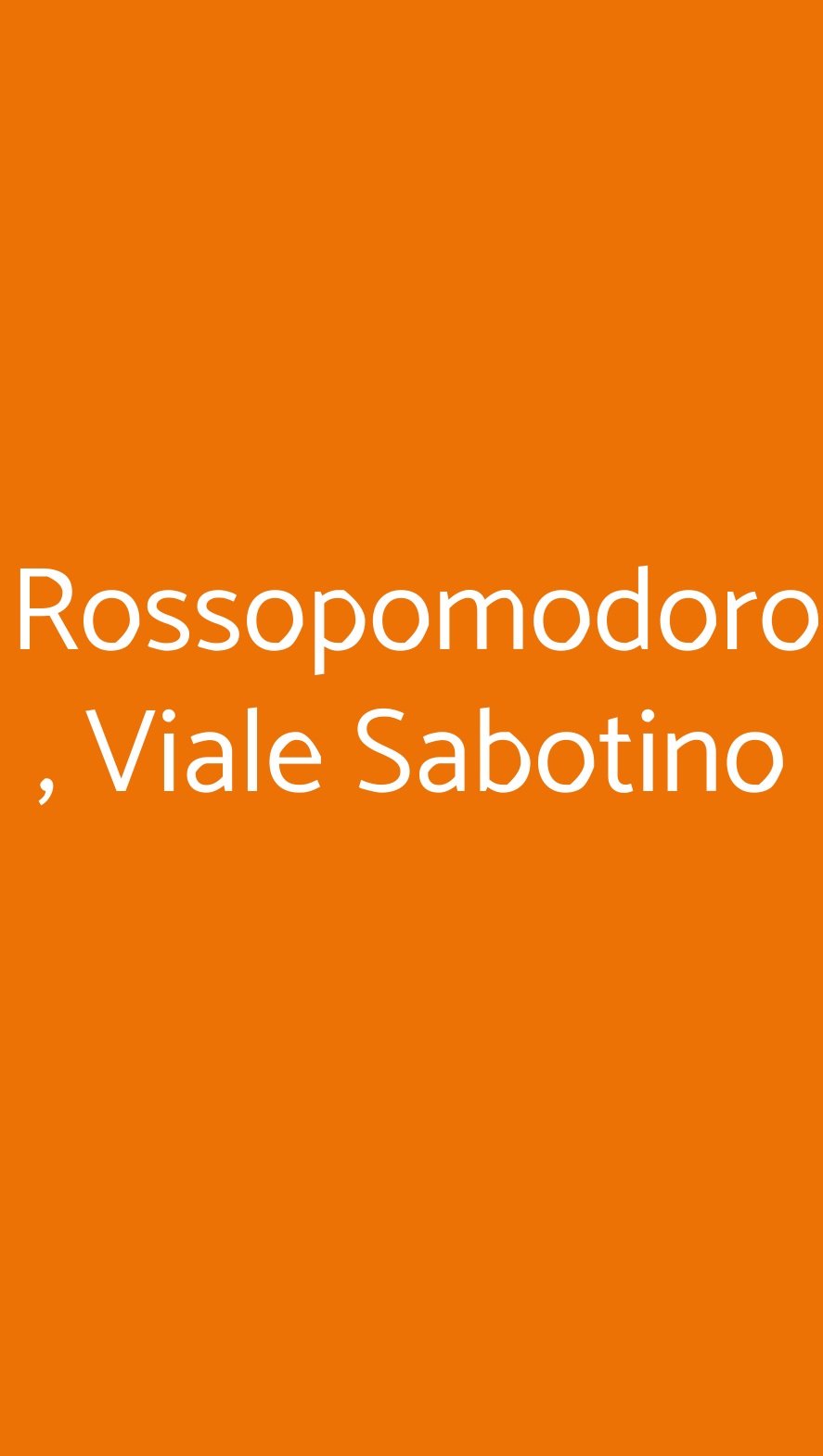 Rossopomodoro Milano menù 1 pagina