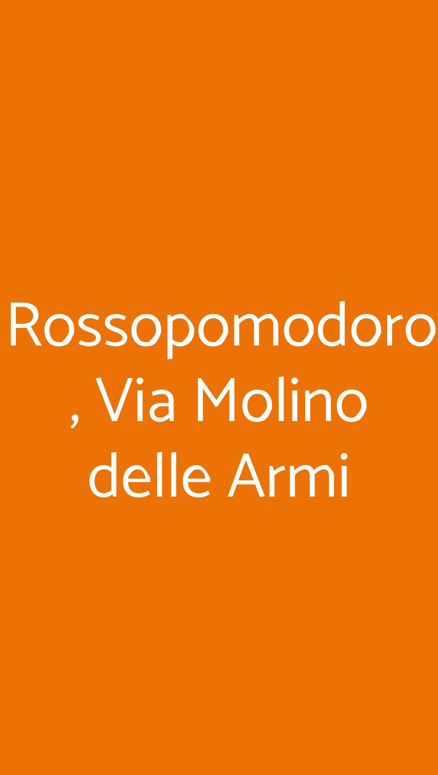 Rossopomodoro , Via Molino delle Armi Milano menù 1 pagina