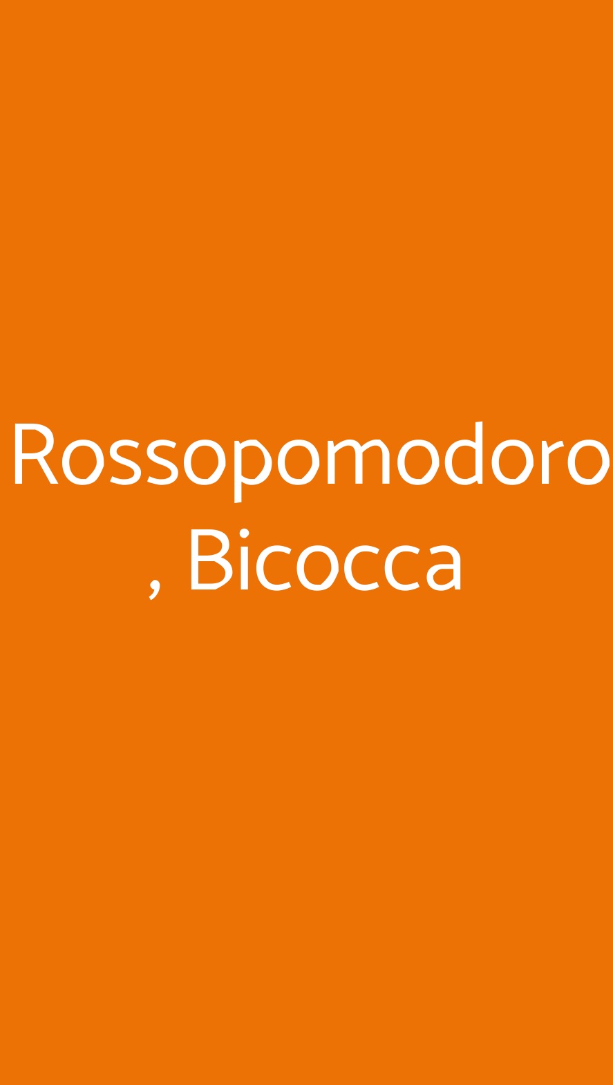 Rossopomodoro , Bicocca Milano menù 1 pagina