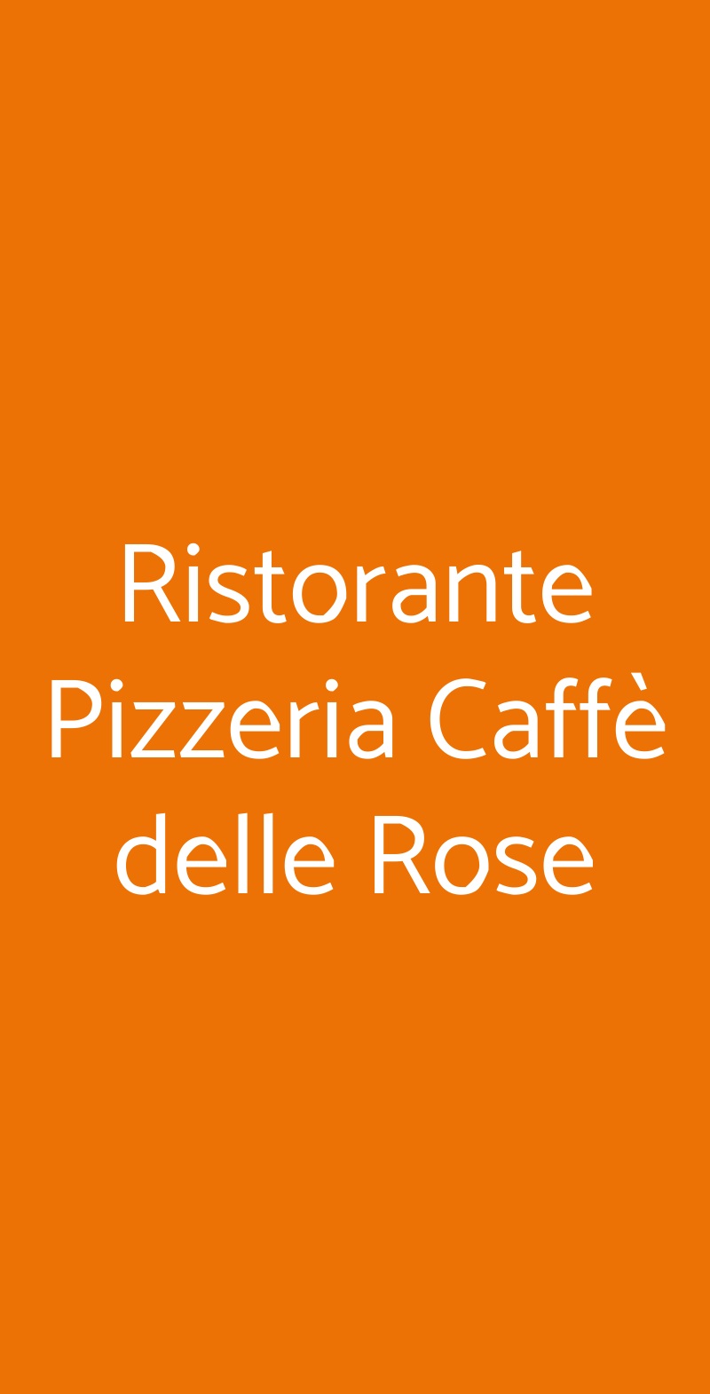 Ristorante Pizzeria Caffè delle Rose Ravenna menù 1 pagina