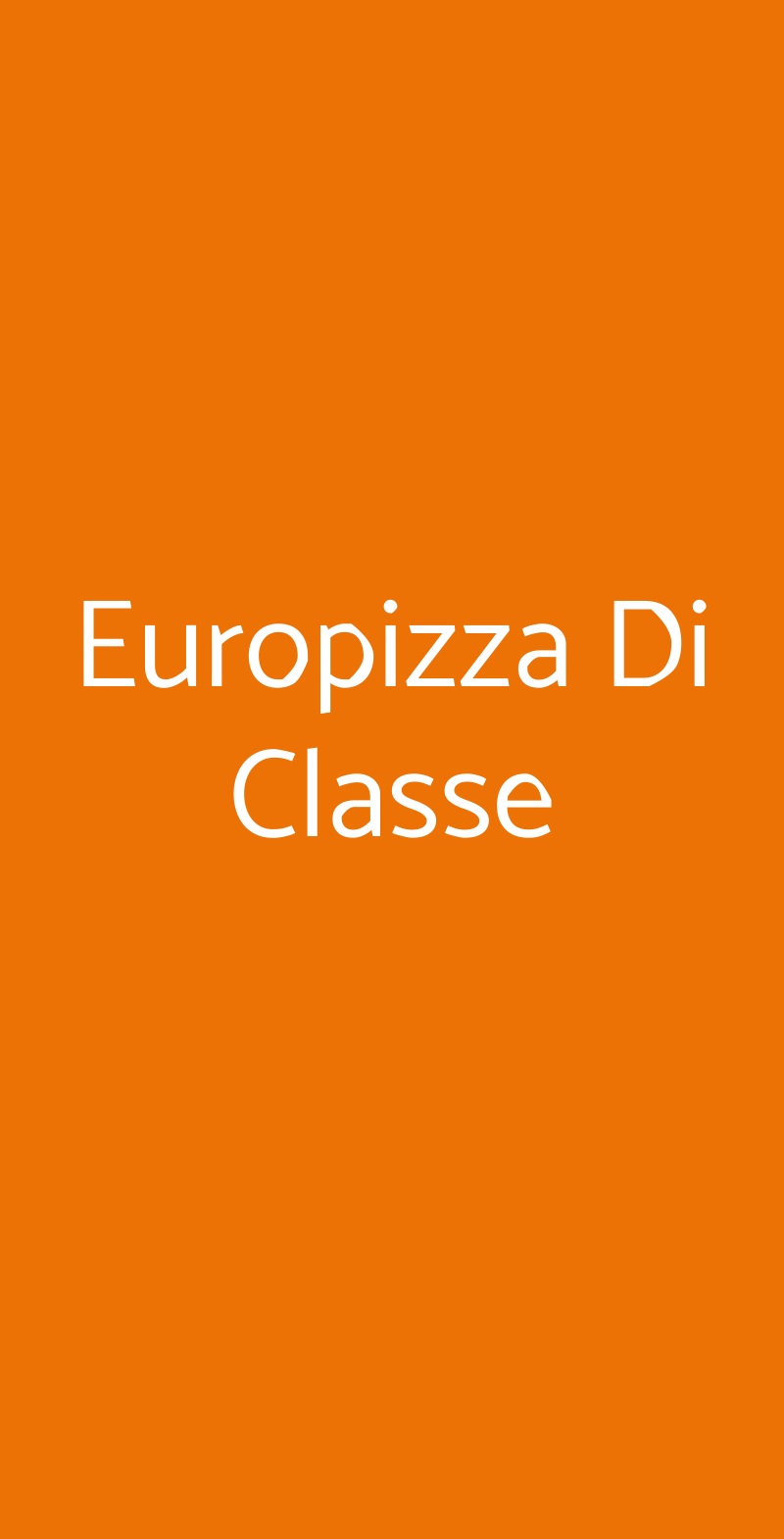 Europizza Di Classe Ravenna menù 1 pagina