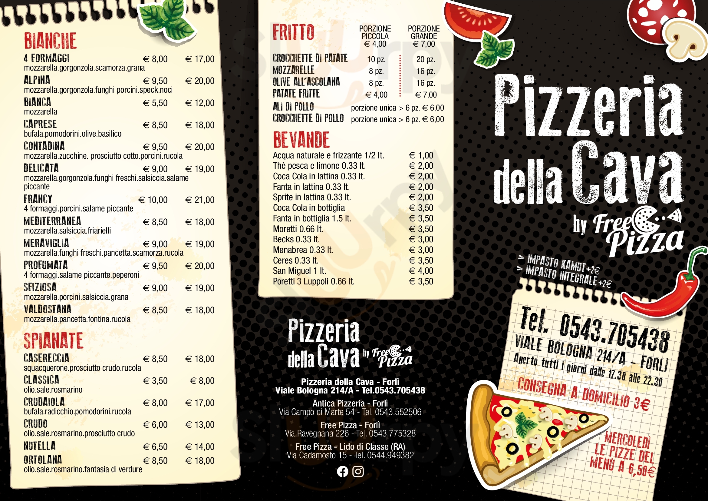 Pizzeria Tazzari Lido di Classe menù 1 pagina