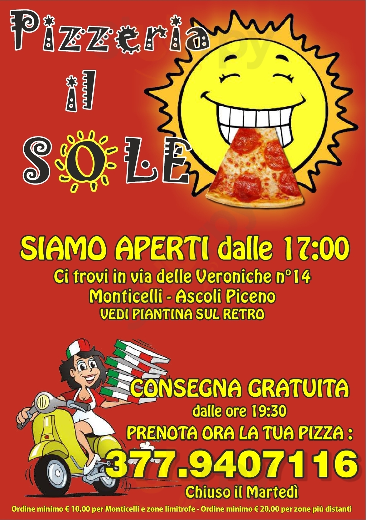 Pizzeria il Sole Ascoli Piceno menù 1 pagina