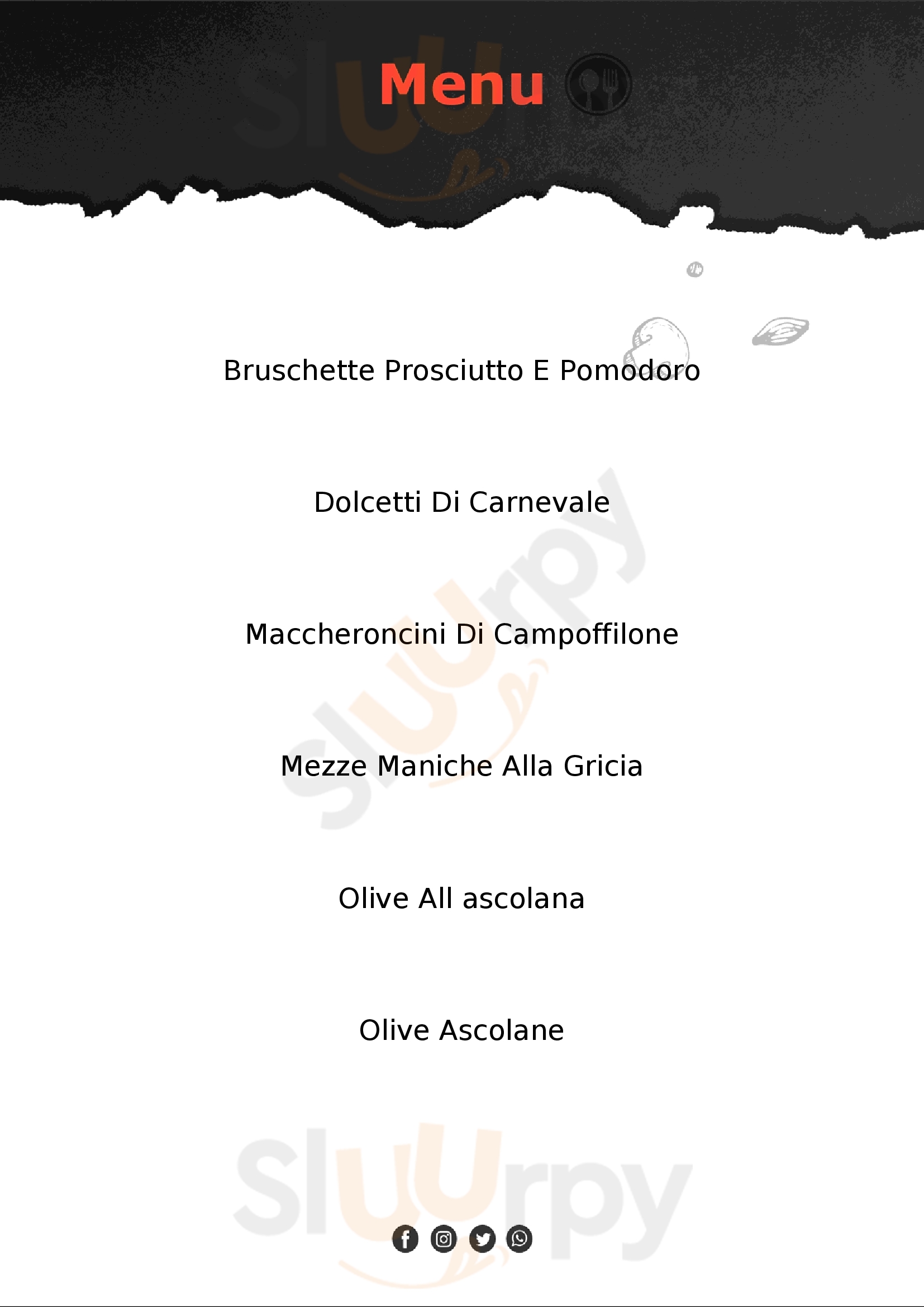 Osteria del Cigno Ascoli Piceno menù 1 pagina