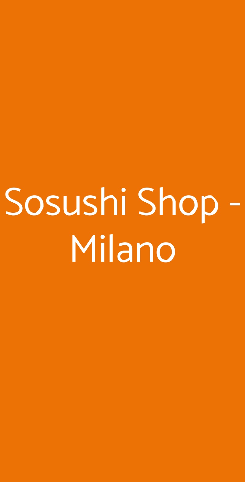 Sosushi Shop - Milano Milano menù 1 pagina