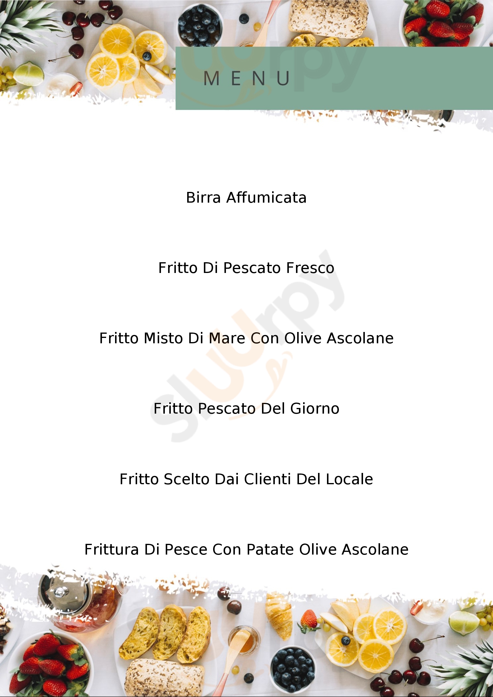 Ricci Pescato & fritto Numana menù 1 pagina