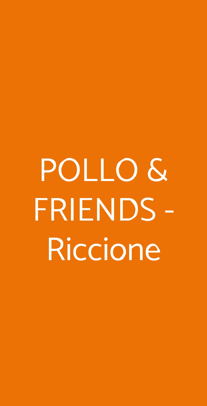 POLLO & FRIENDS -Riccione Riccione menù 1 pagina