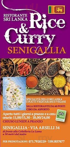 Rice & Curry Senigallia menù 1 pagina
