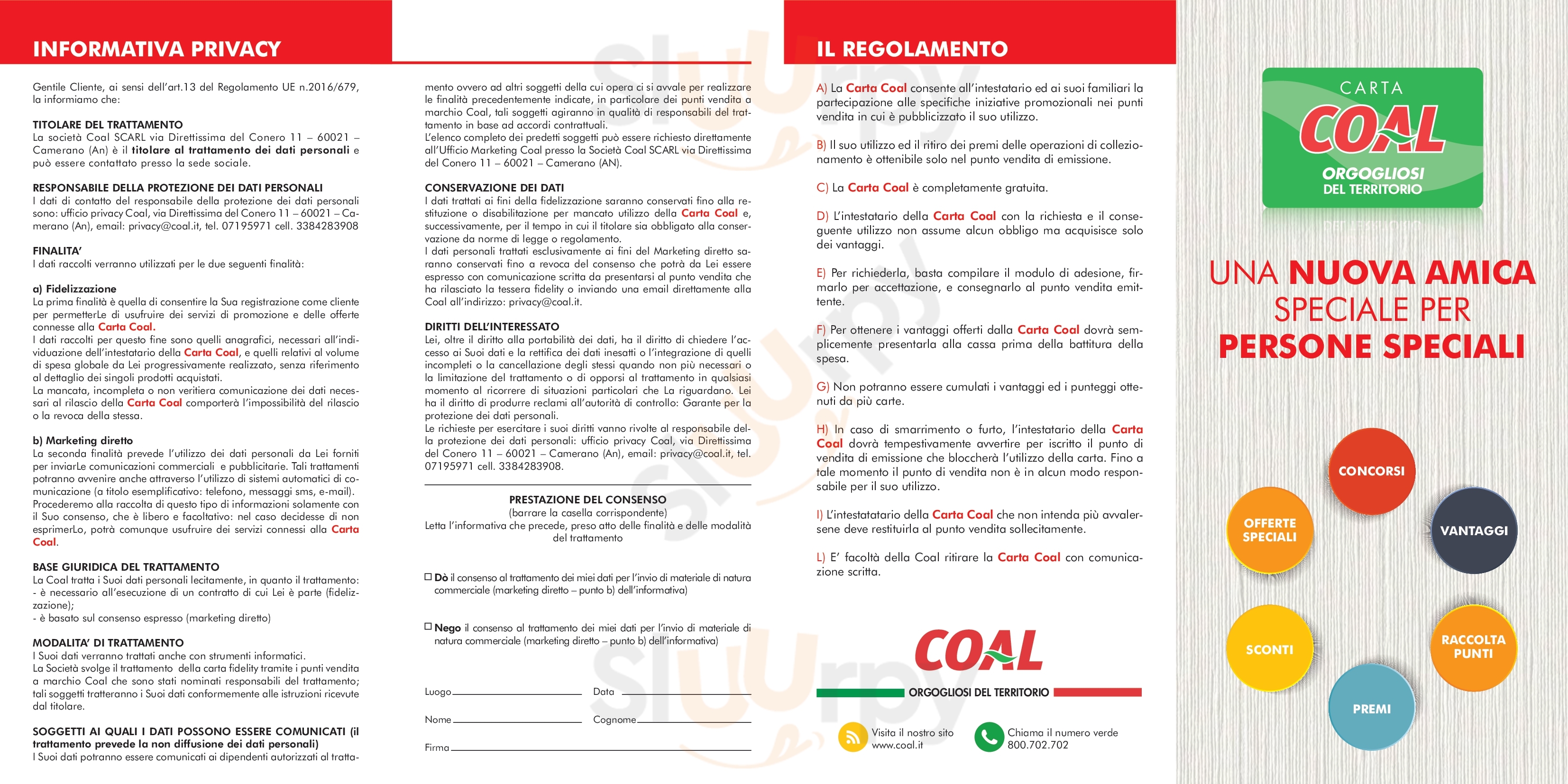 Superstore Socopad Coal Agugliano menù 1 pagina