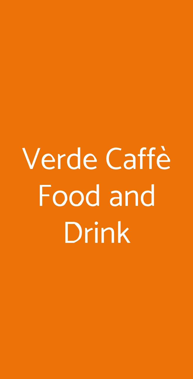 Verde Caffè Food and Drink Macerata menù 1 pagina