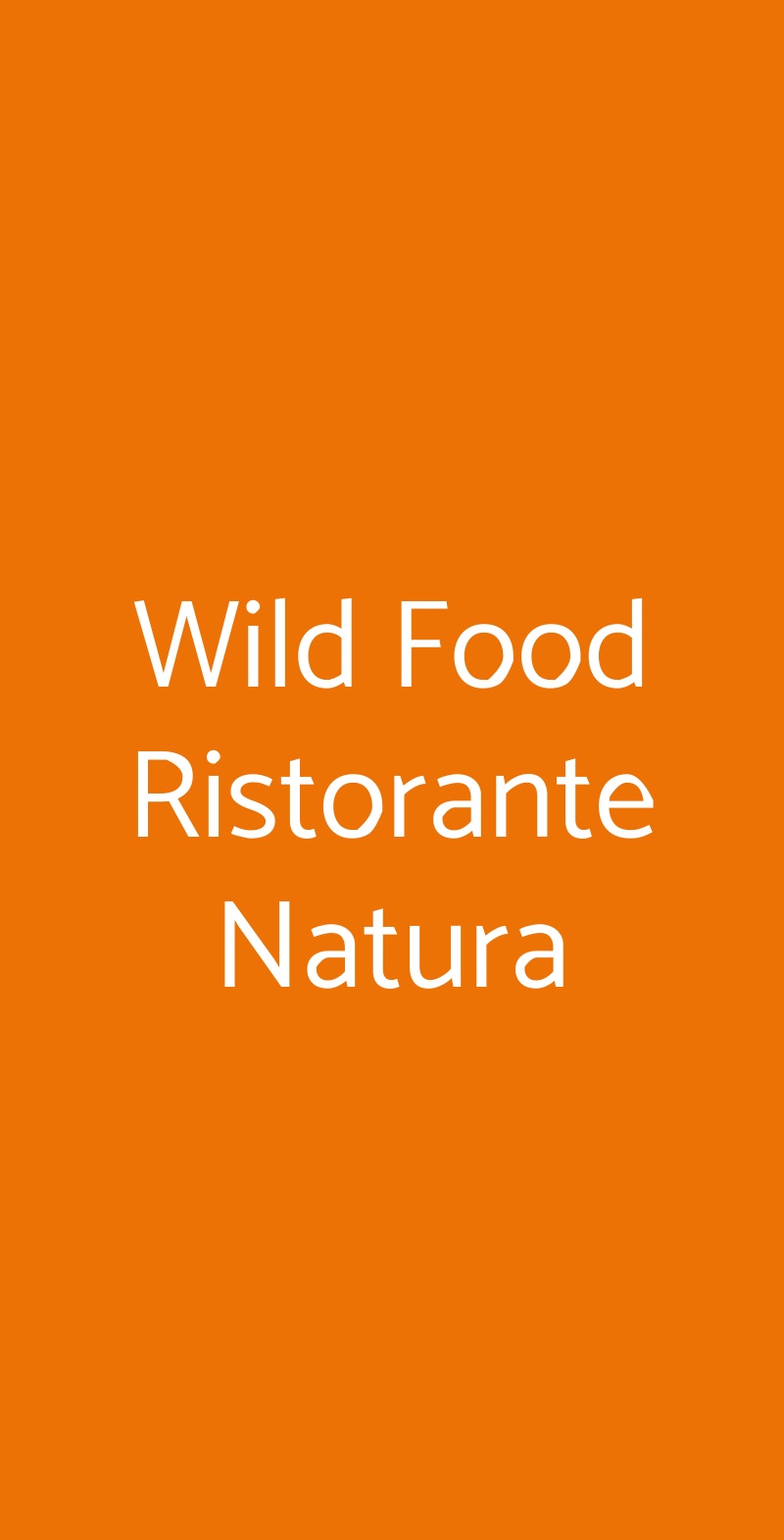 Wild Food Ristorante Natura Macerata menù 1 pagina