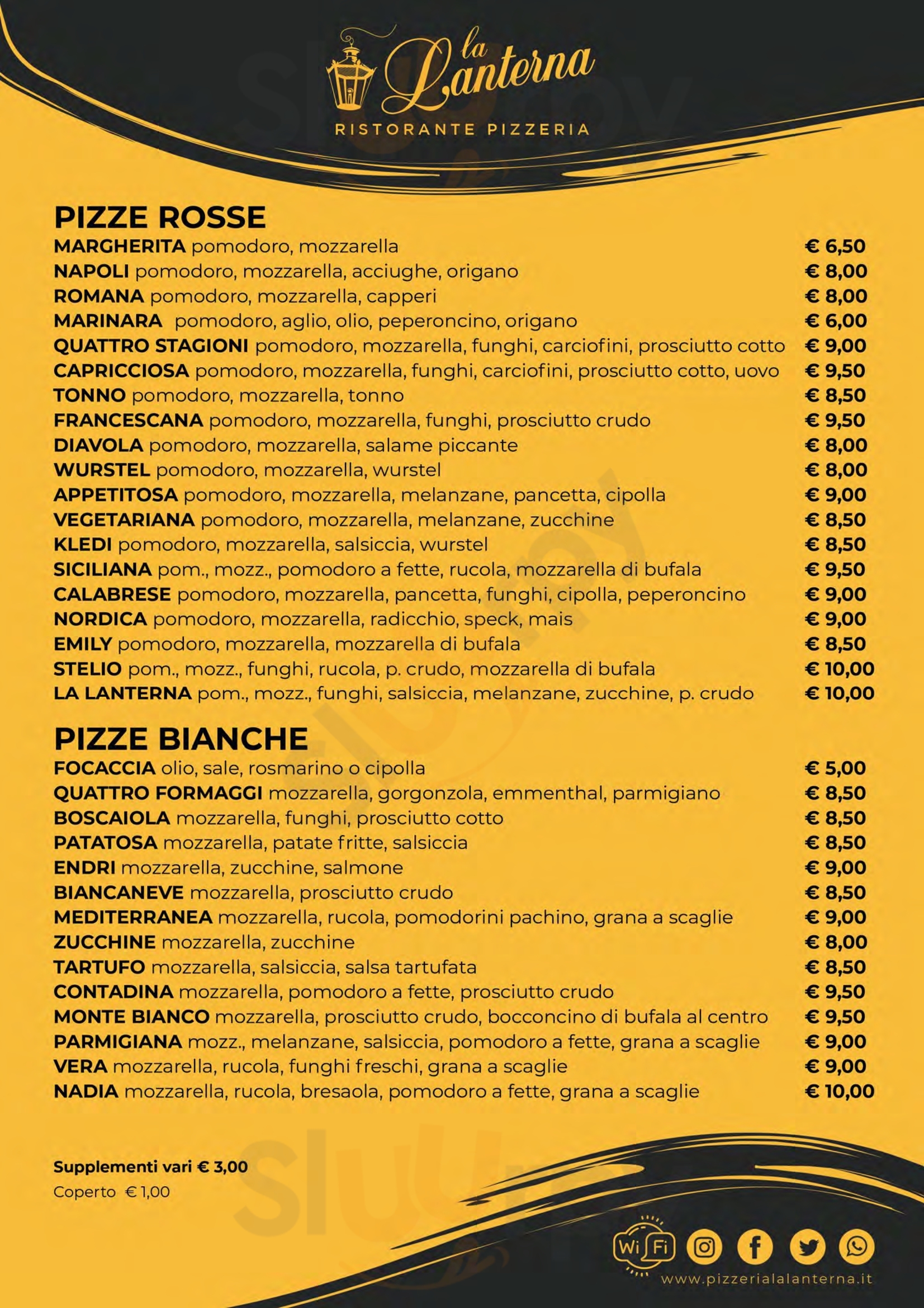 Ristorante Pizzeria La Lanterna Castelraimondo menù 1 pagina