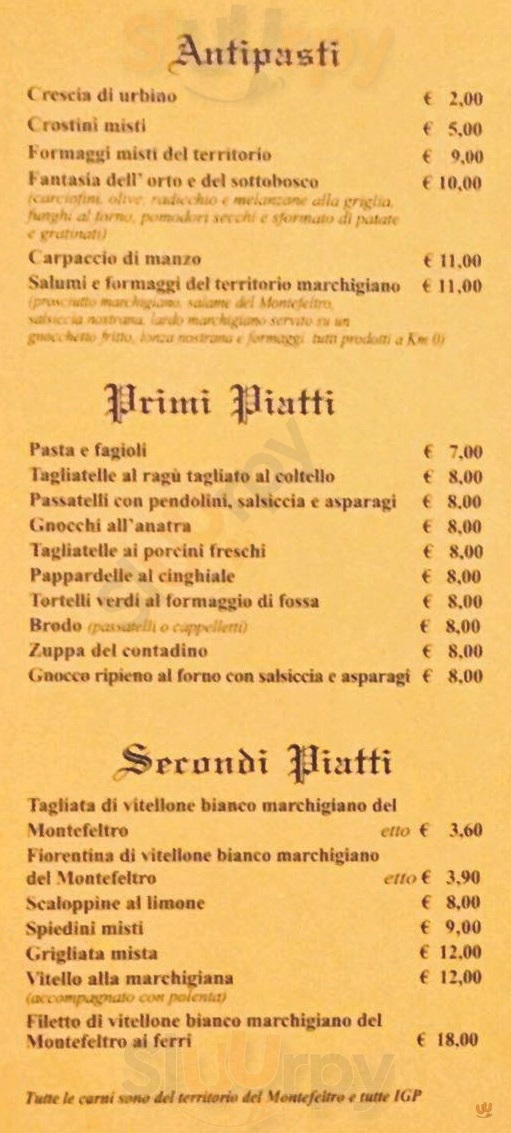Osteria Pasqualon Pesaro menù 1 pagina