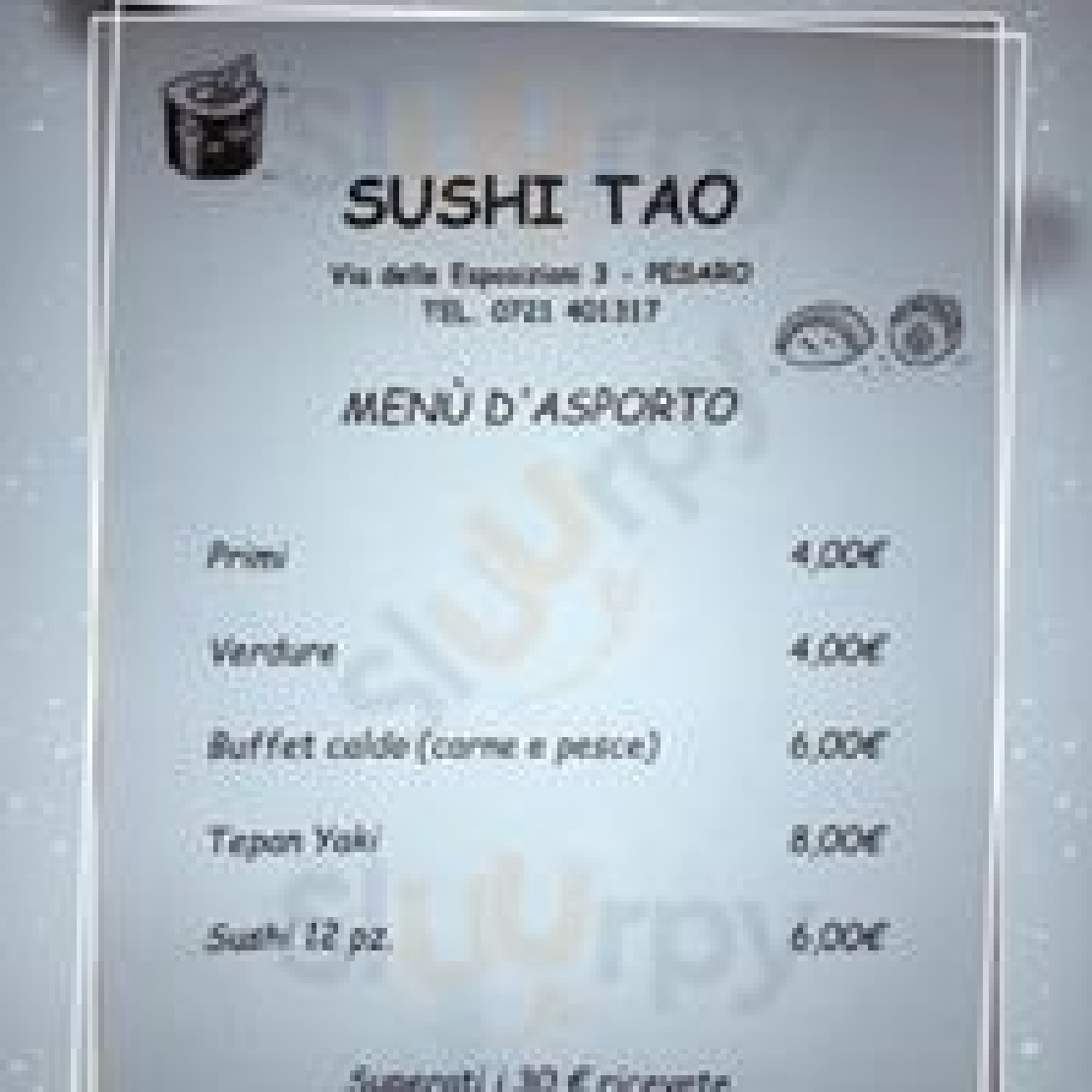 Sushi Tao Pesaro menù 1 pagina
