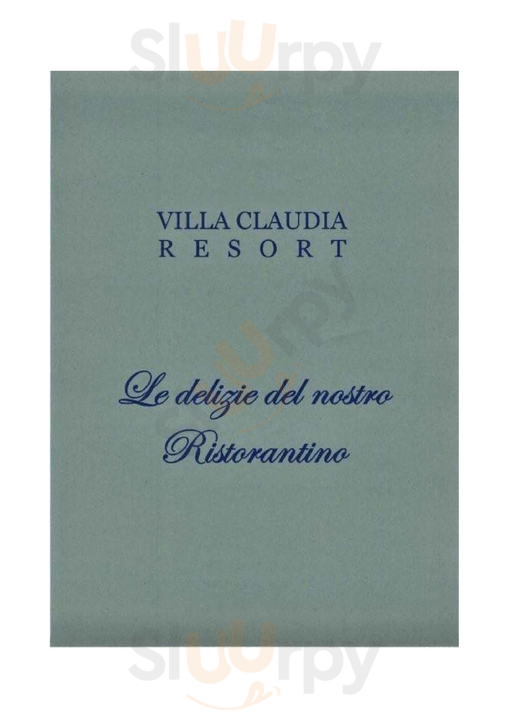 Villa Claudia Resort Tavullia menù 1 pagina