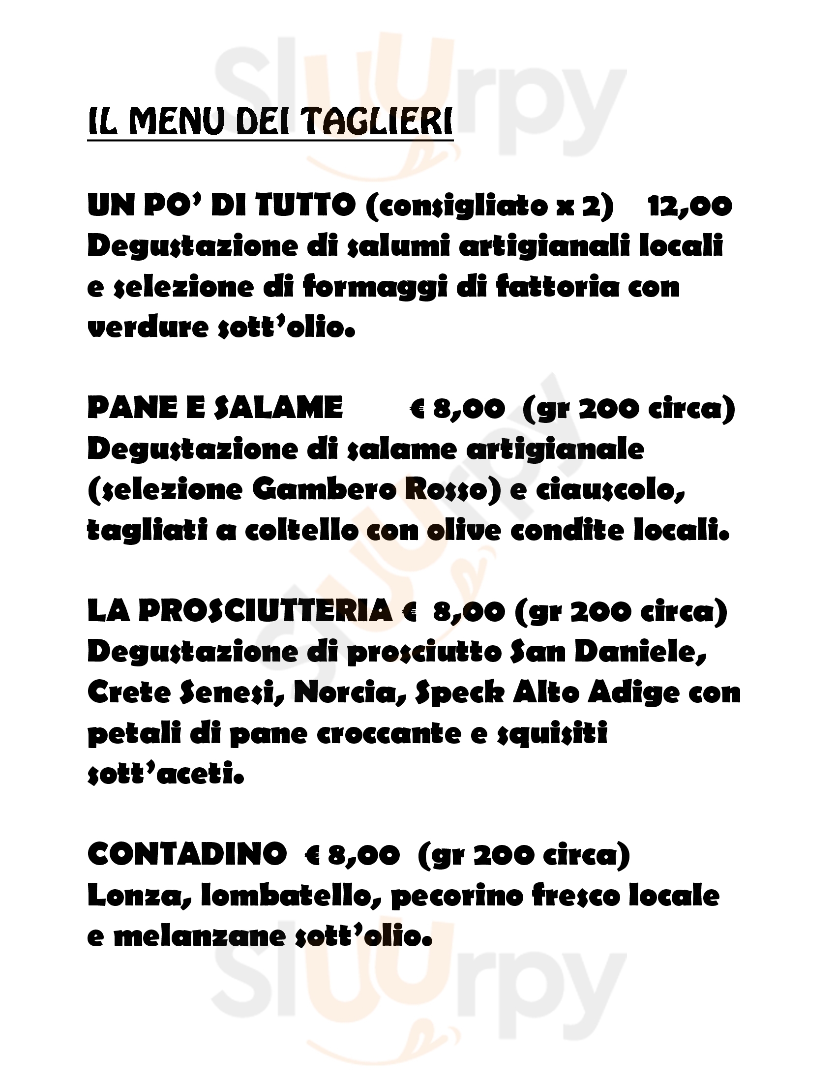 La Bottega Pesaro menù 1 pagina