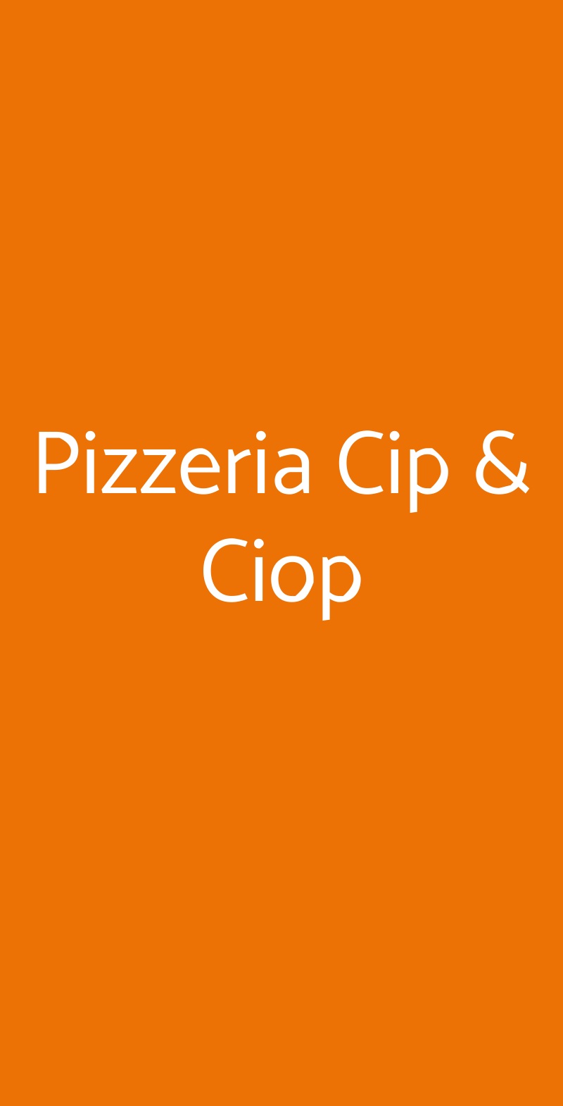 Pizzeria Cip & Ciop Porto San Giorgio menù 1 pagina