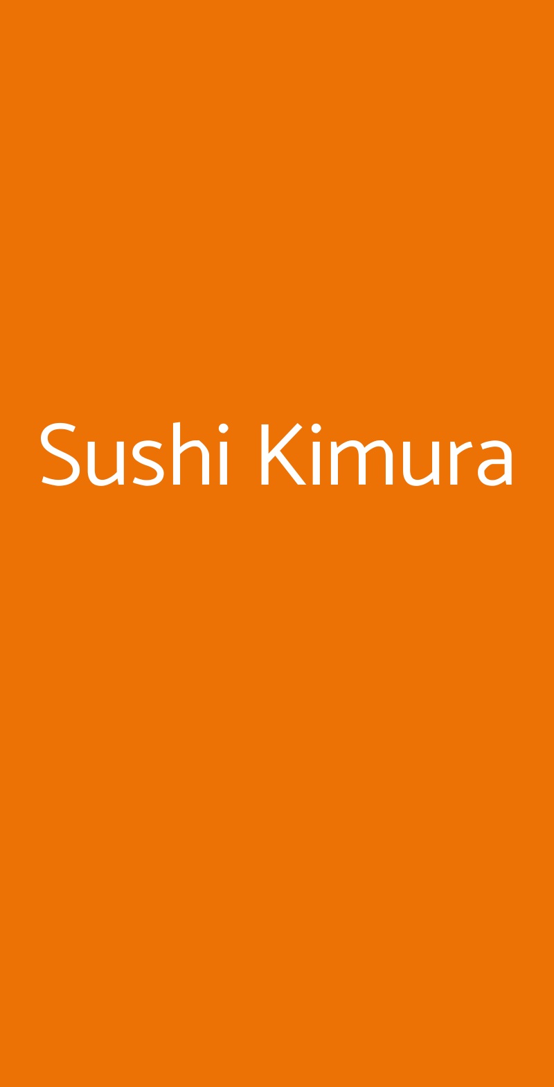 Sushi Kimura Milano menù 1 pagina