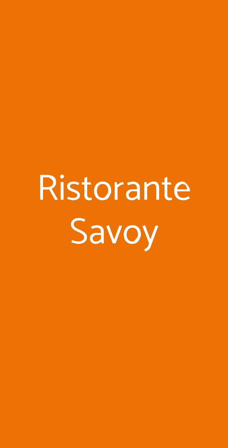 Ristorante Savoy Trieste menù 1 pagina