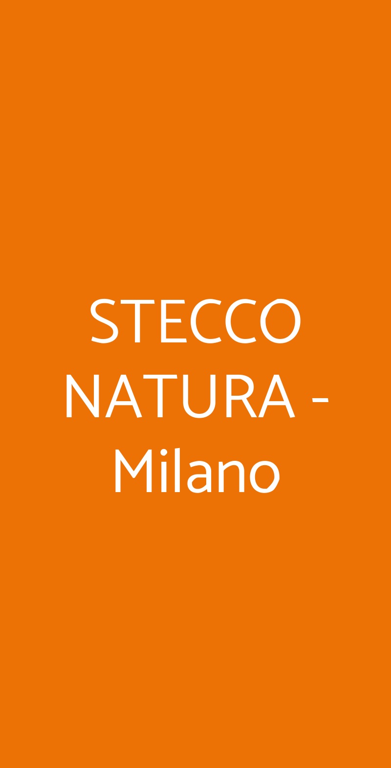 STECCO NATURA - Milano Milano menù 1 pagina