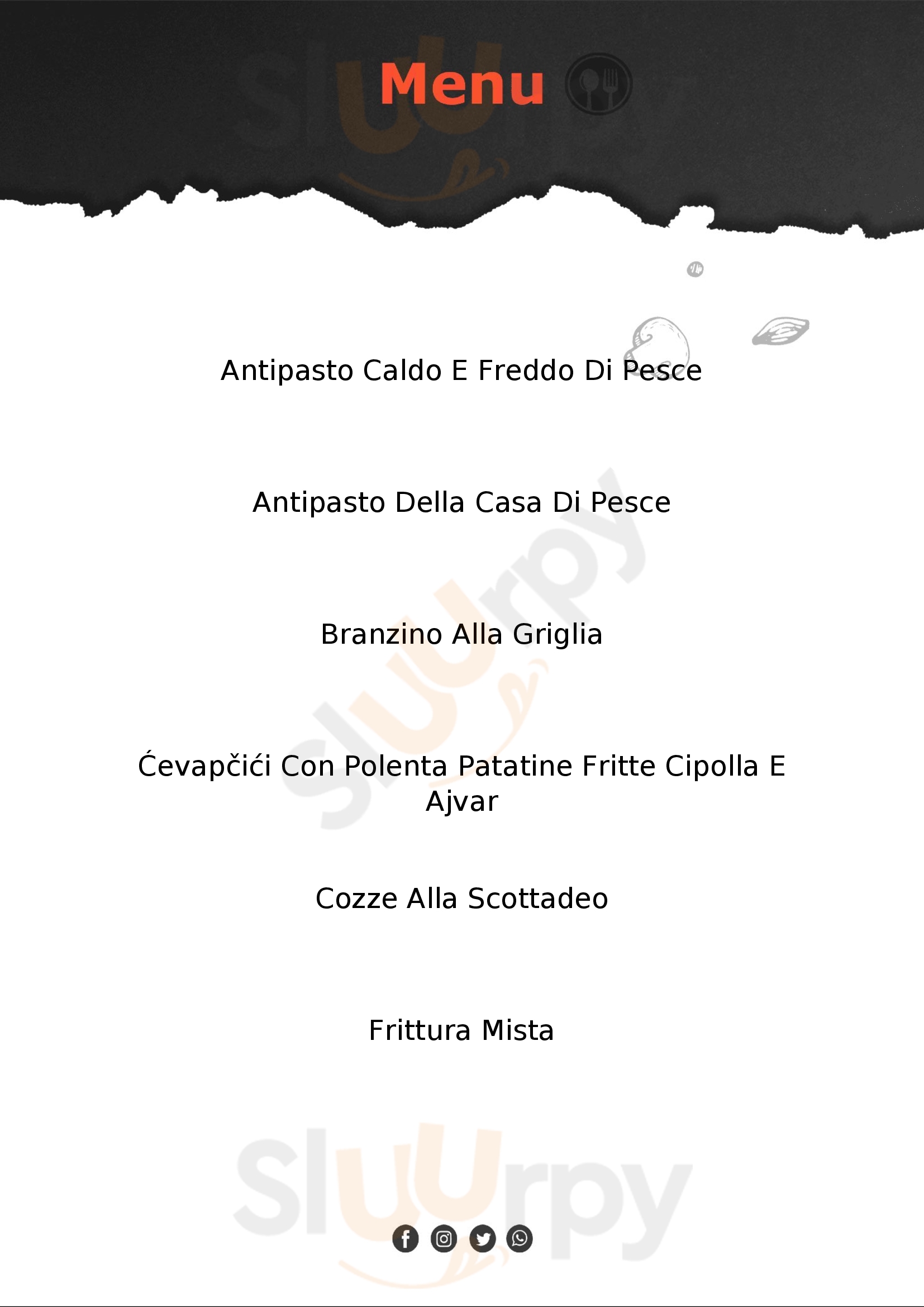 ristorante San Mauro Duino Aurisina menù 1 pagina