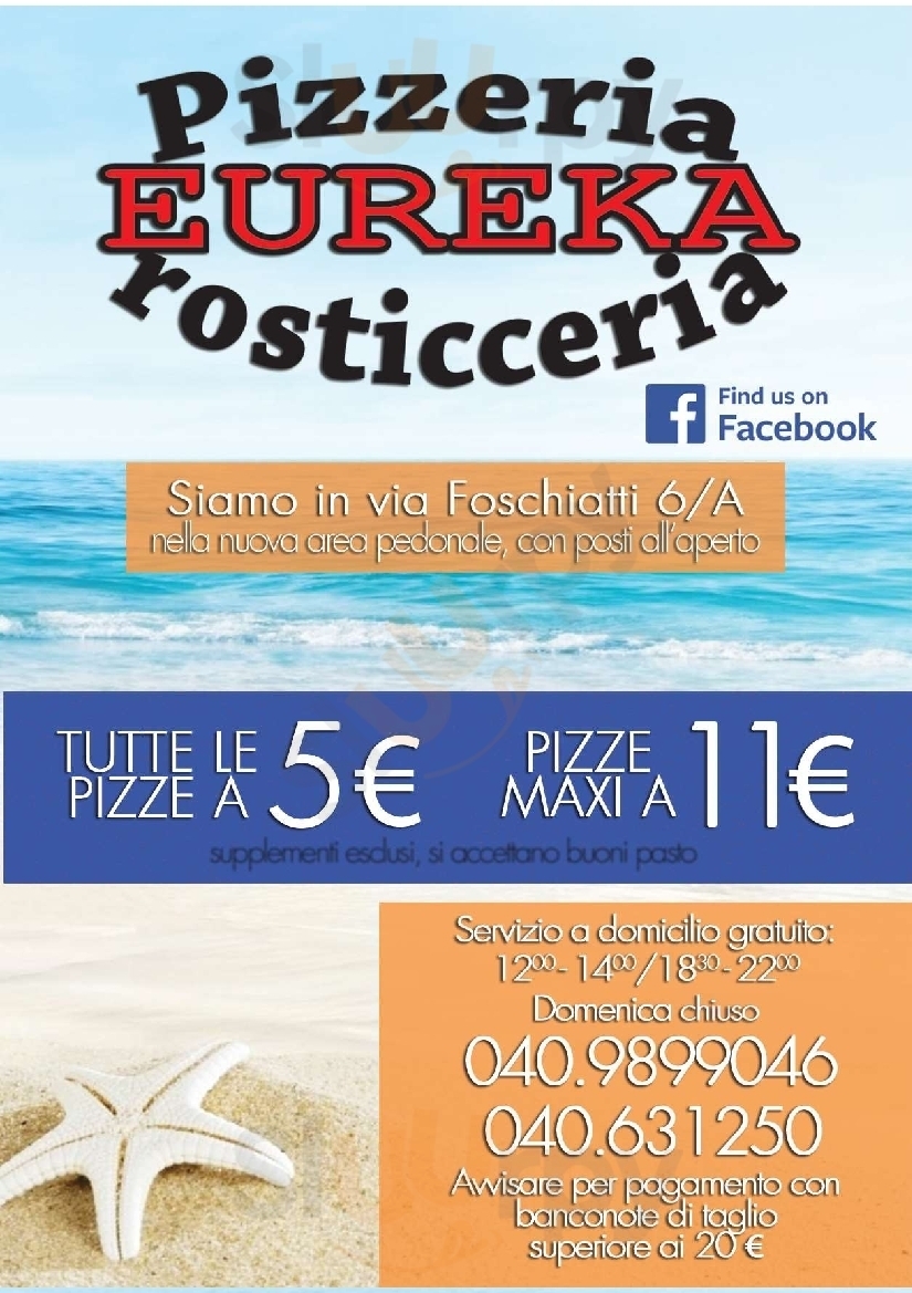 Pizzeria Rosticceria Eureka Trieste menù 1 pagina