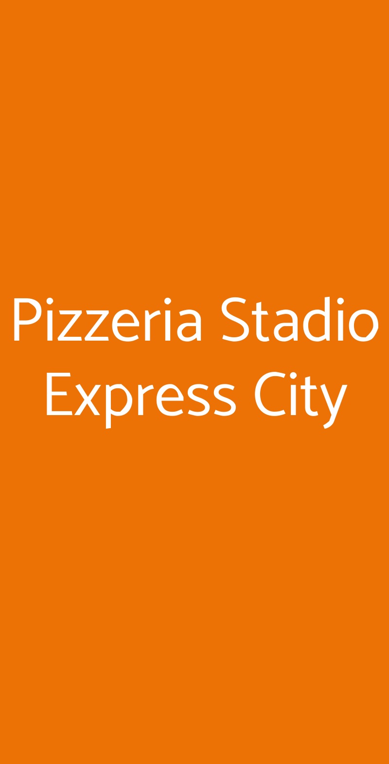 Pizzeria Stadio Express City Trieste menù 1 pagina