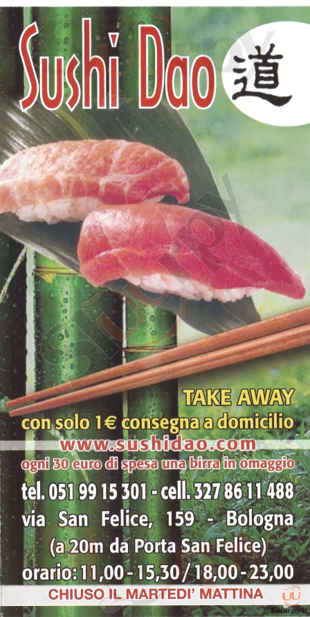 Sushi Dao Bologna menù 1 pagina