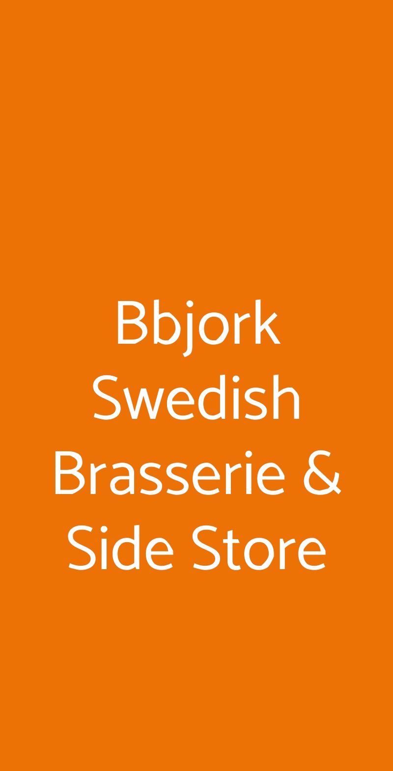 Bbjork Swedish Brasserie & Side Store Milano menù 1 pagina