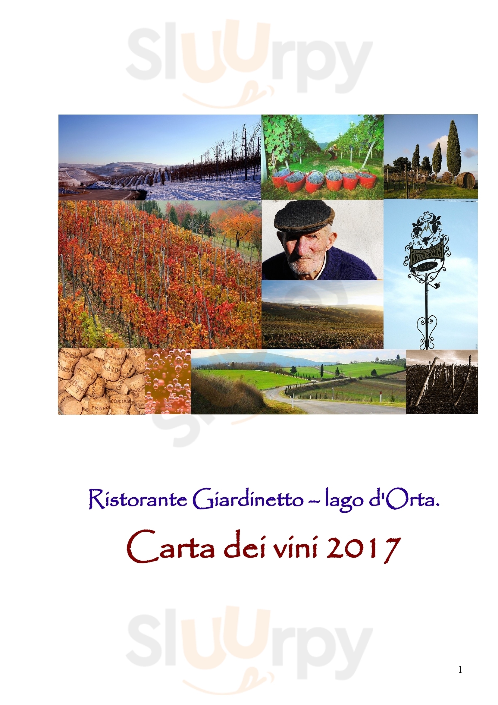 Ristorante Giardinetto Pettenasco menù 1 pagina